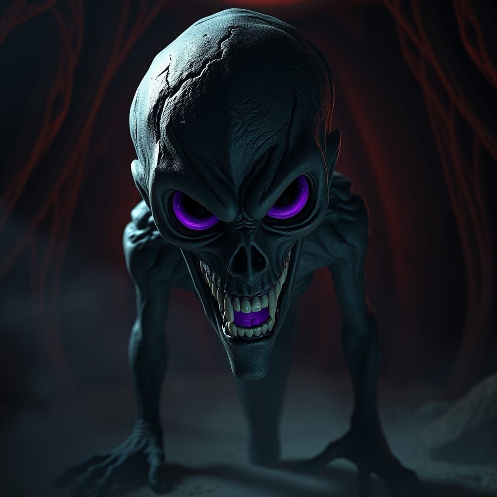 Twisted Shadow Entity in a Haunting, Mystical Realm