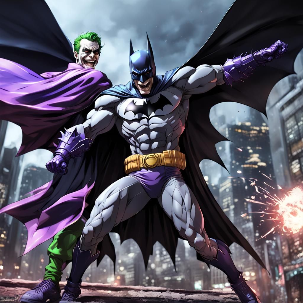 Batman vs Joker: Intense Anime Comic Art