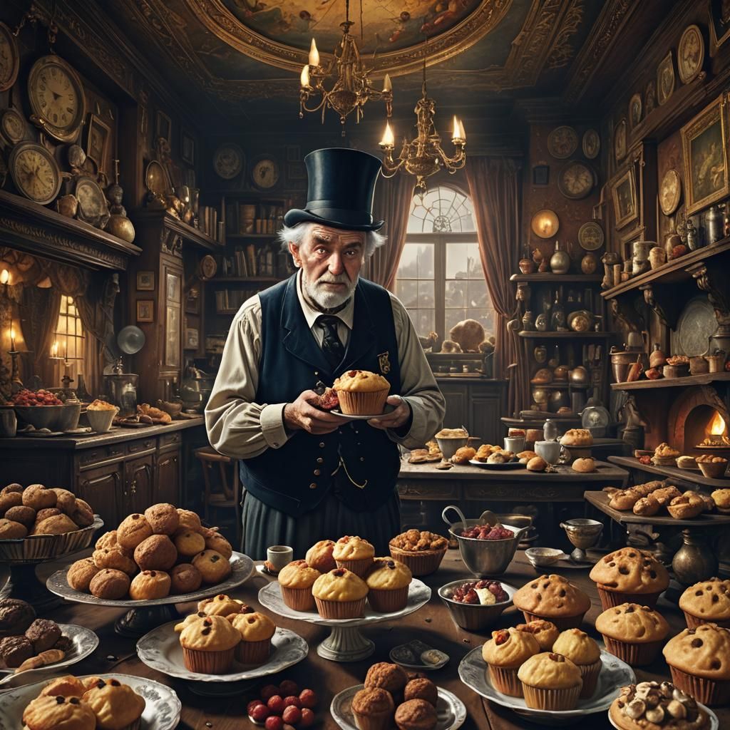 Bachelors Catching Muffin and Mouse: Digital Matte Painting