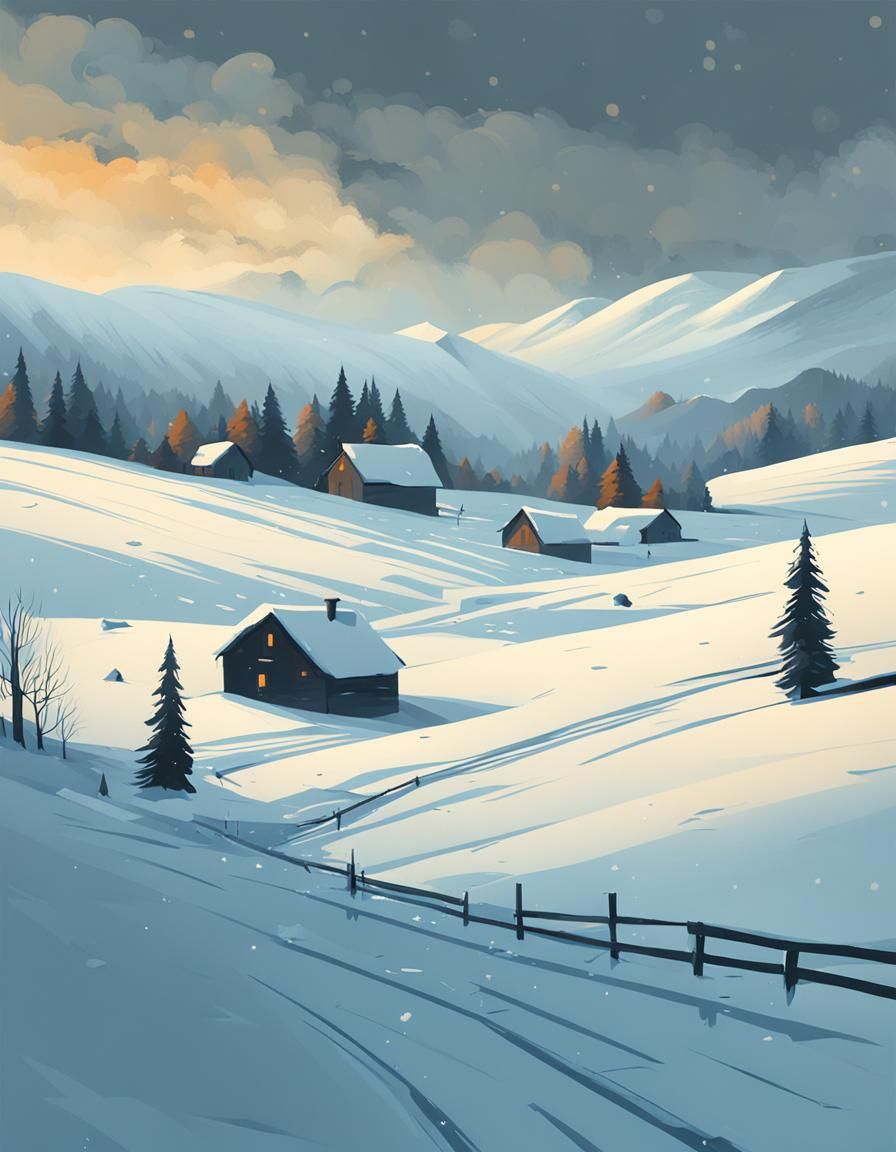 Winter Landscape in Classical Style