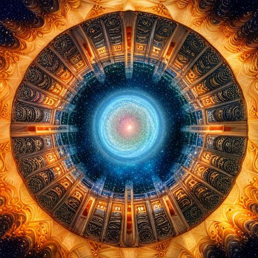 Fractal Tibetan Mandala Dream in Klimt Style