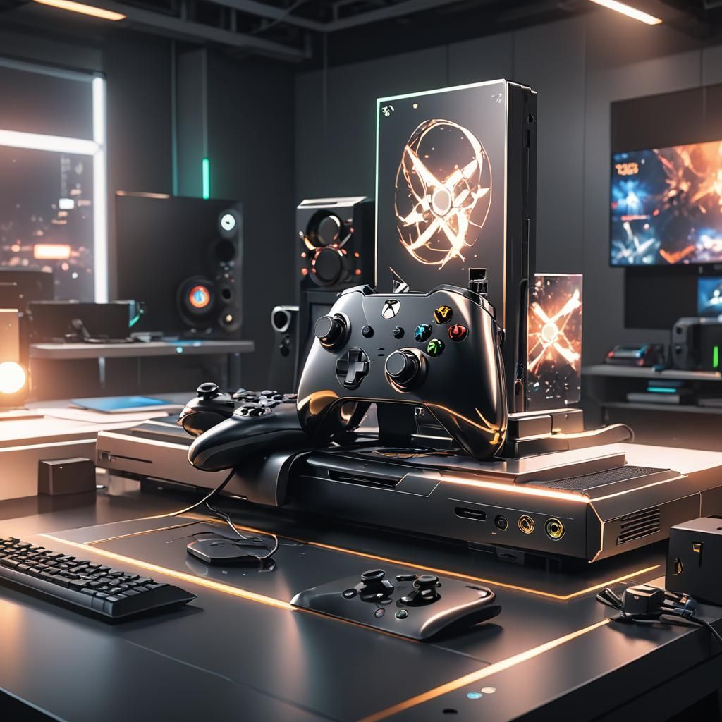 Futuristic Xbox Series X Console in 3D Anime Art