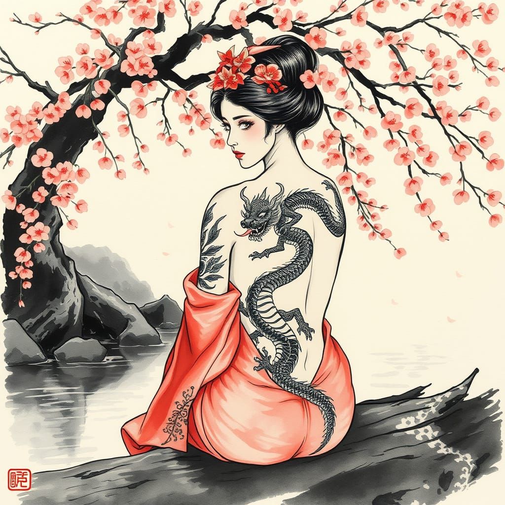 A Geisha's Secret Under Cherry Blossoms