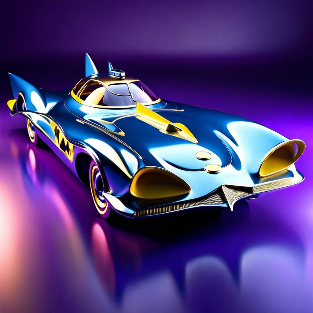 Batmobile as Liquid Metal Sculpture