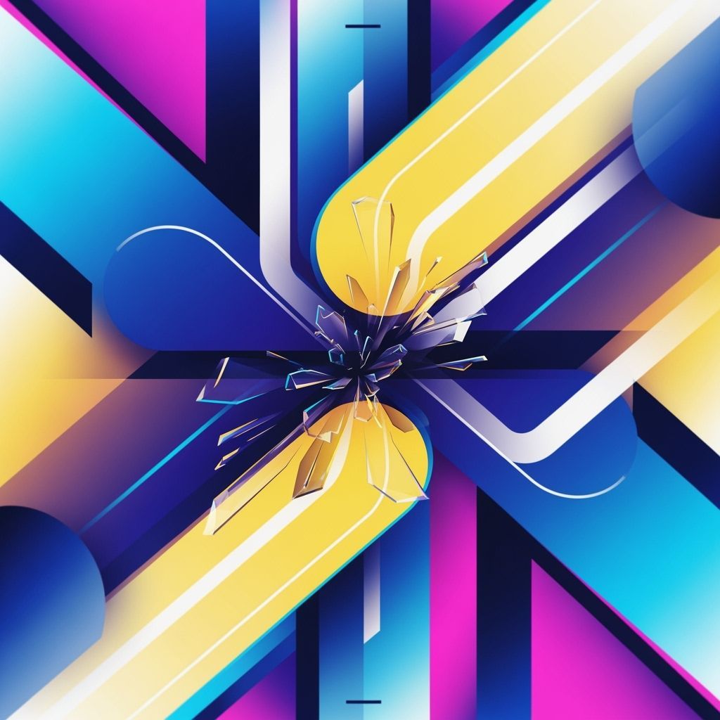 Vibrant Abstract Shapes in Digital Art Style