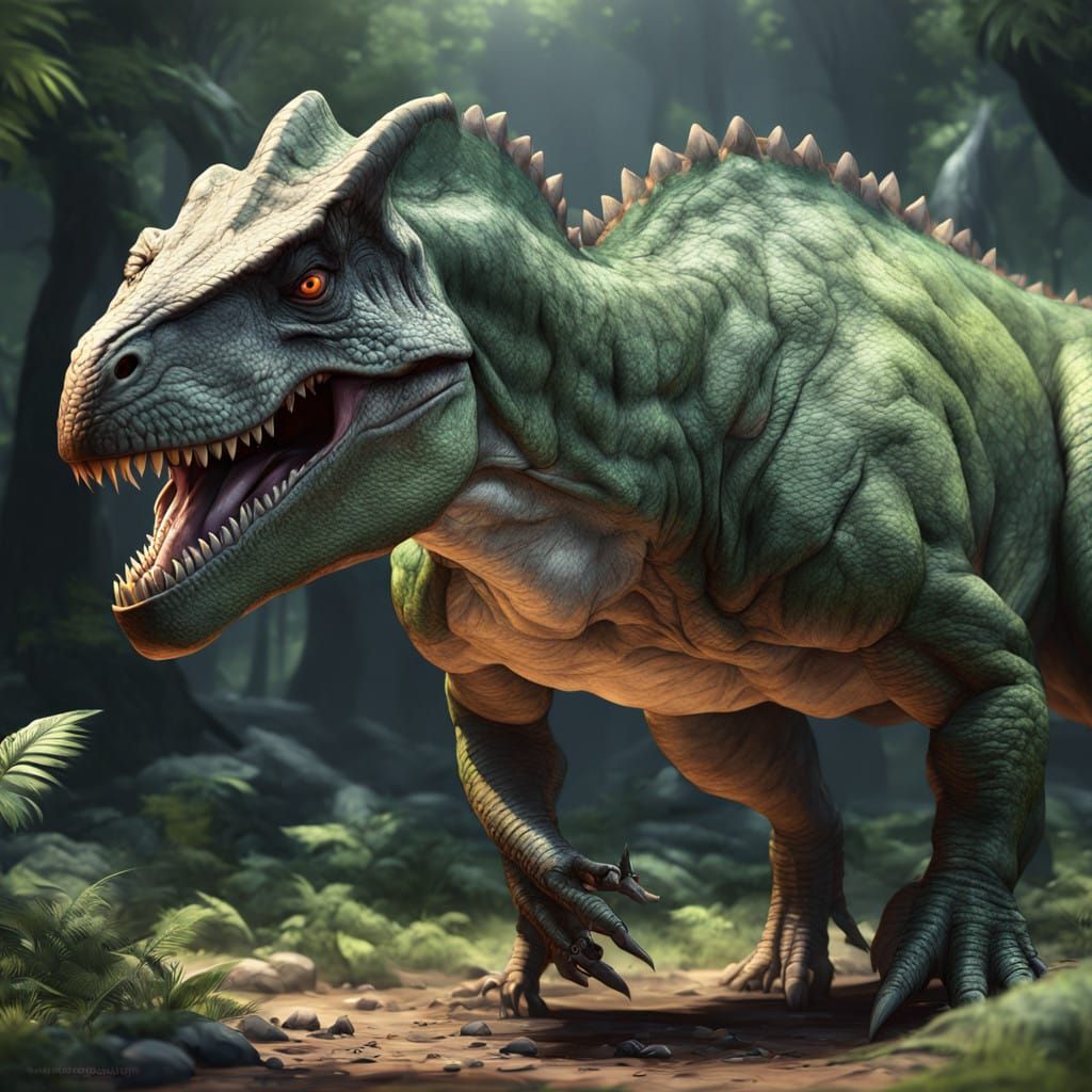 Cyberpunk Anime Dinosaur Concept Art