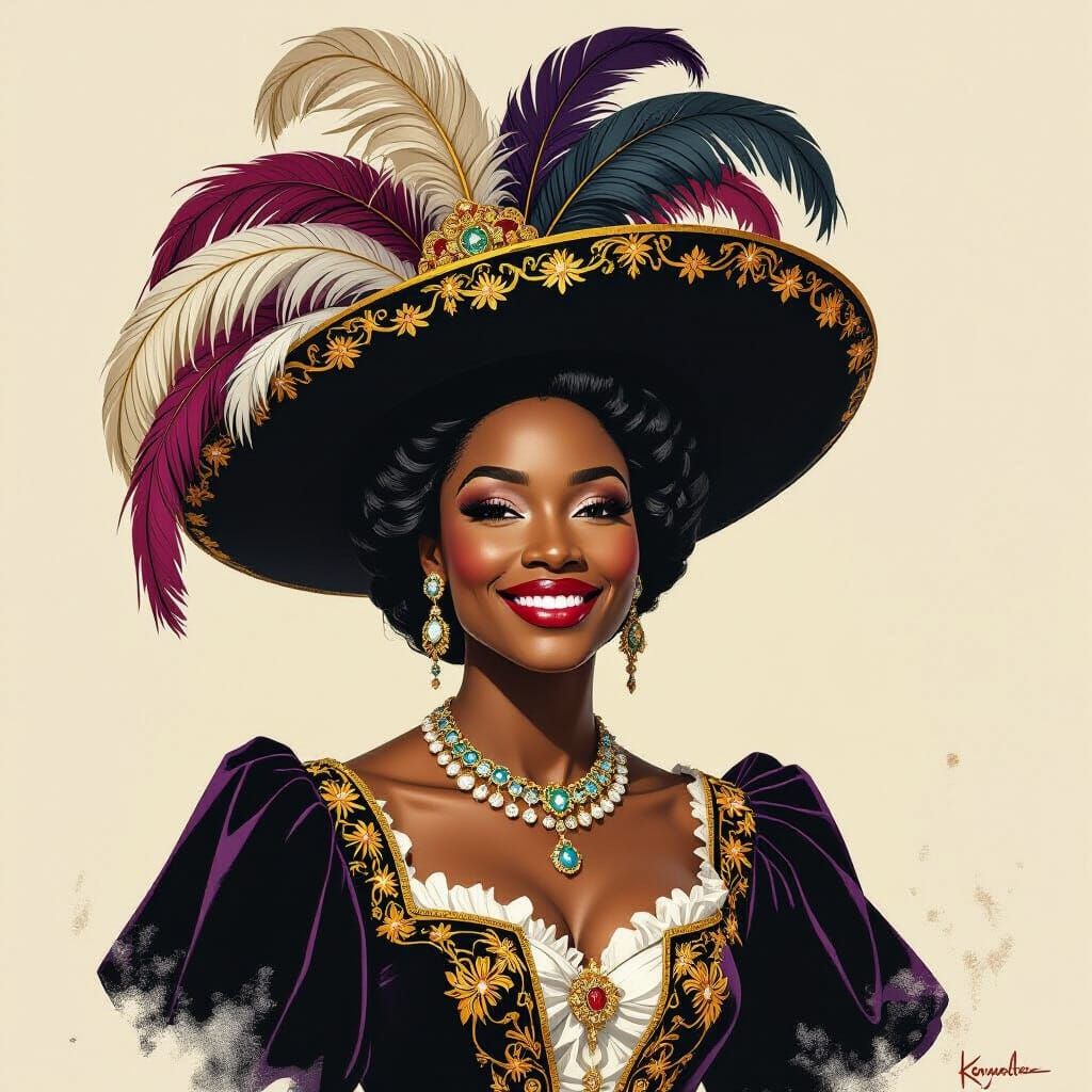 African Queen in Baroque Portrait