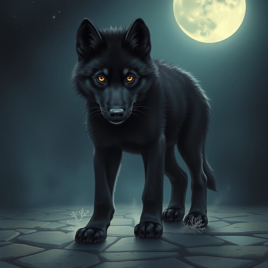 Wolf Pup Portrait with Magical Realism