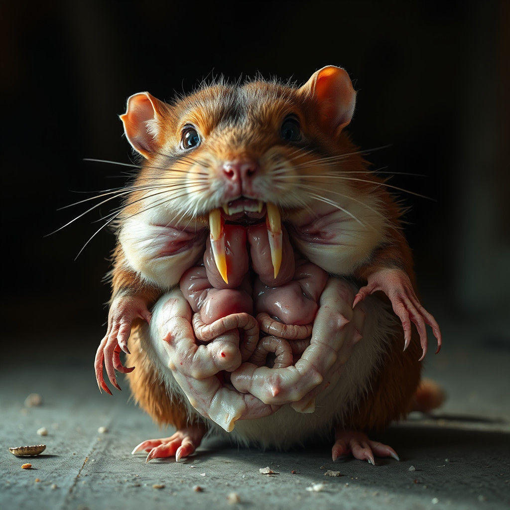 Terrifying Hamster-Intestine Hybrid in Professional Photogra...