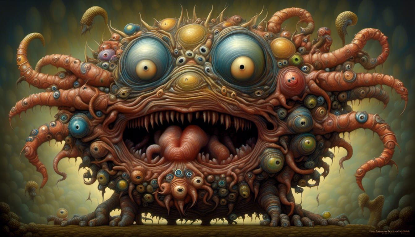 Hypersurreal Creature Concept Art in Psychedelic Style