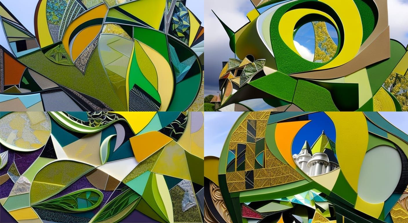 Disney-Style Collage Art Inside Glass Sculpture