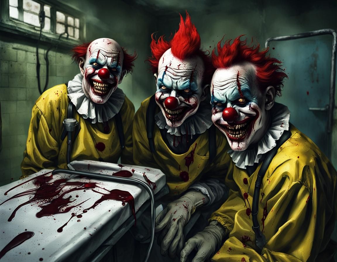 Sinister Clowns in Derelict Hospital Ward