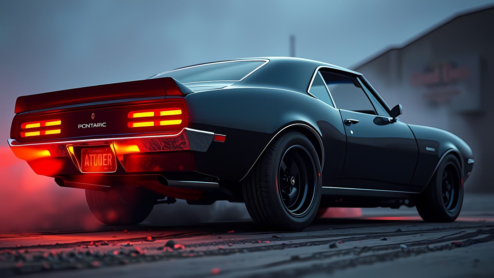 1968 Firebird Burnout in Sci-Fi Cinematic Style