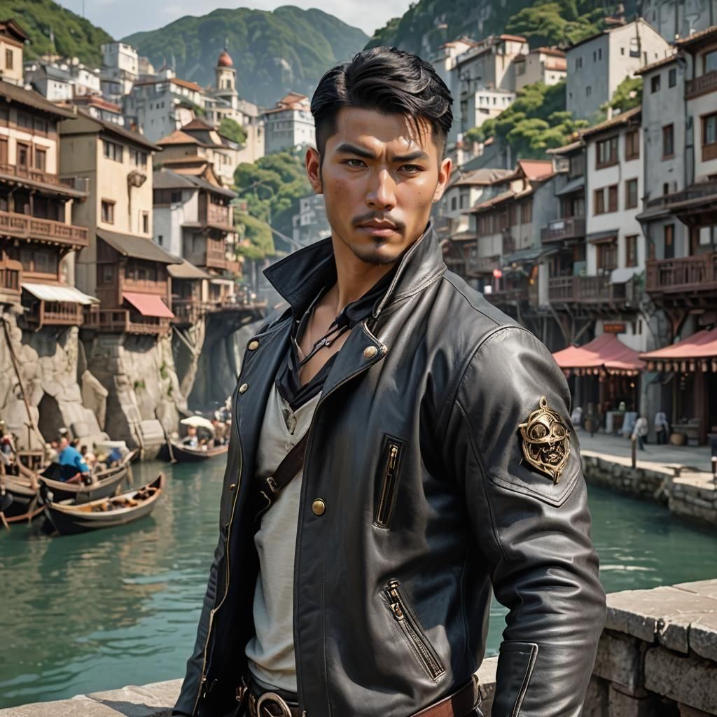 Asian-Inspired Pirate Portrait in High Fantasy Style