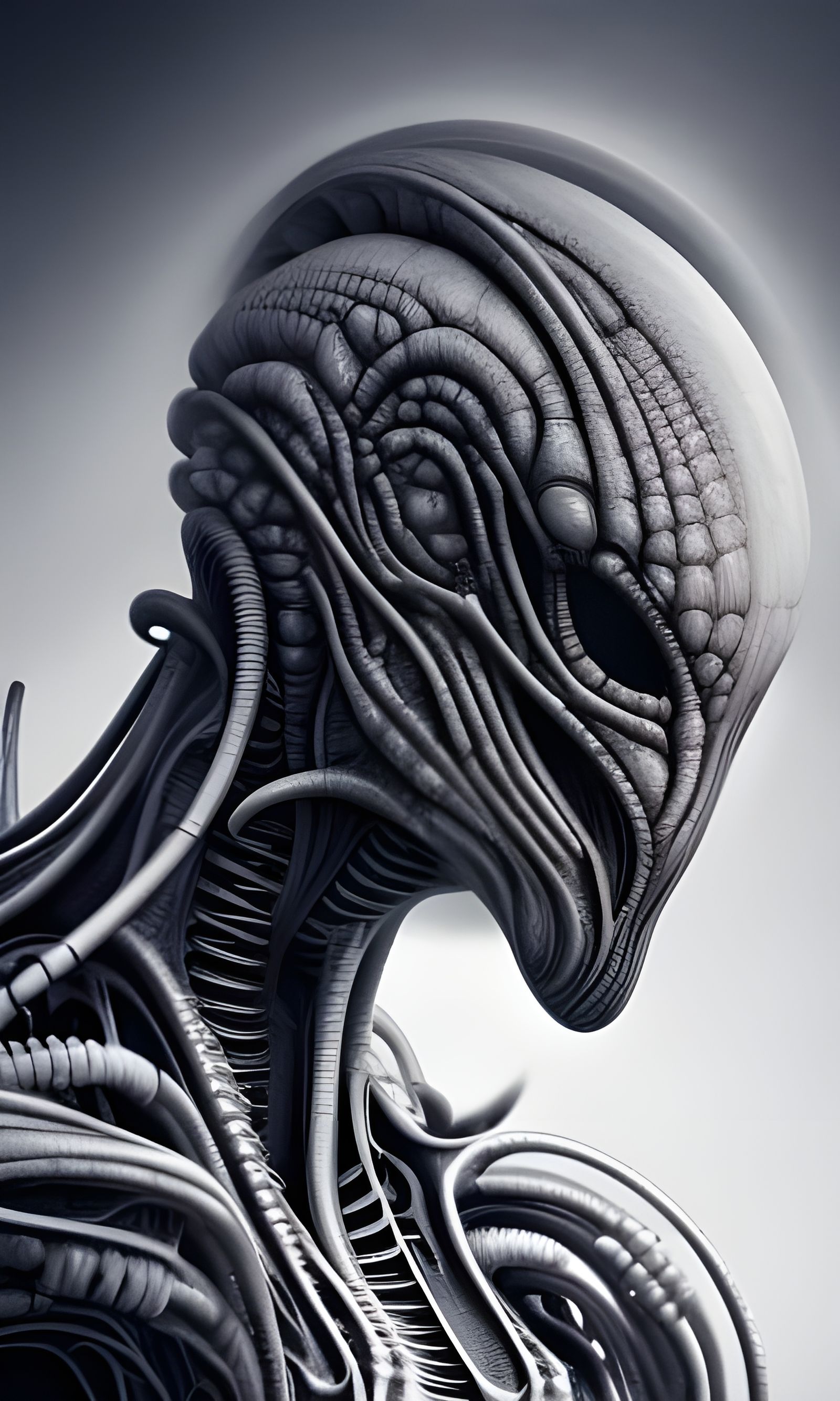 Alien Woman: Brutalist Action Painting in 8K