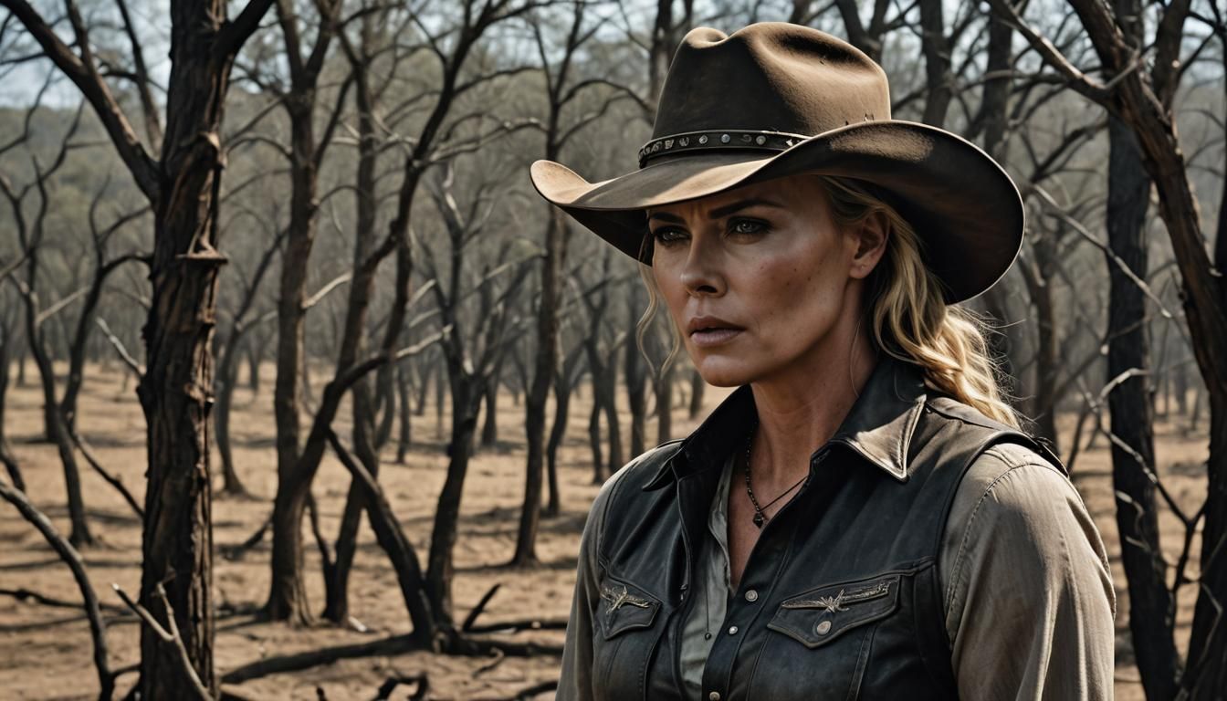 Macabre Cowgirl in Realistic Horror Art