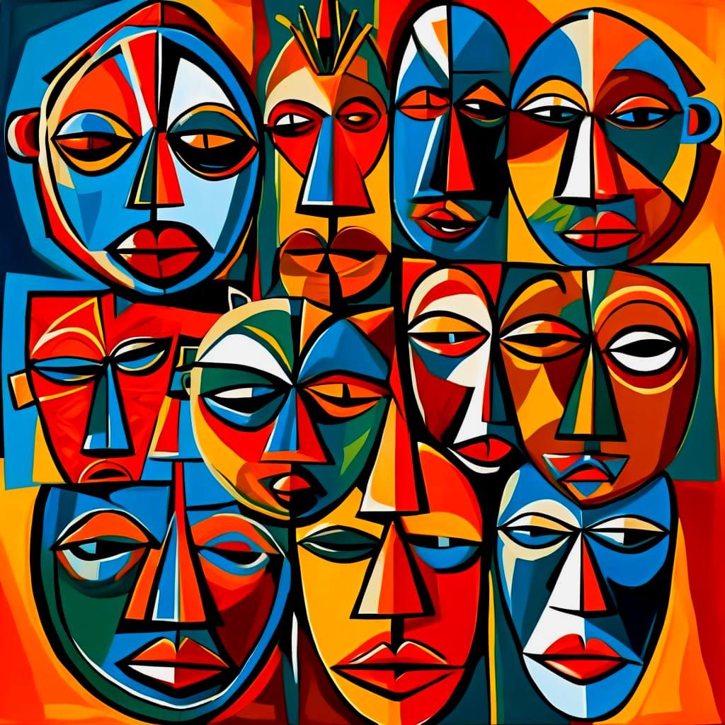 Magical Primitivism: Angular African Mask Faces
