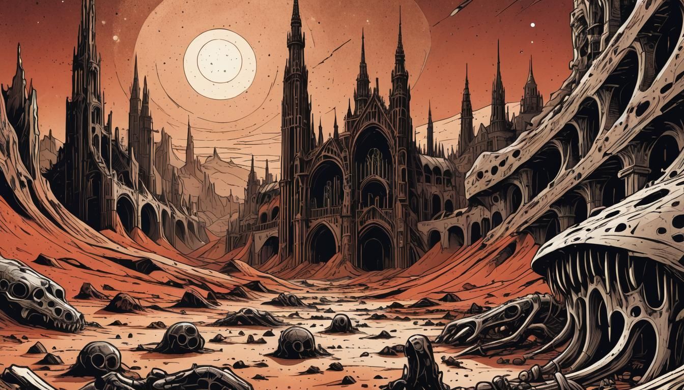 Martian Solar Eclipse: Polish Comic Style