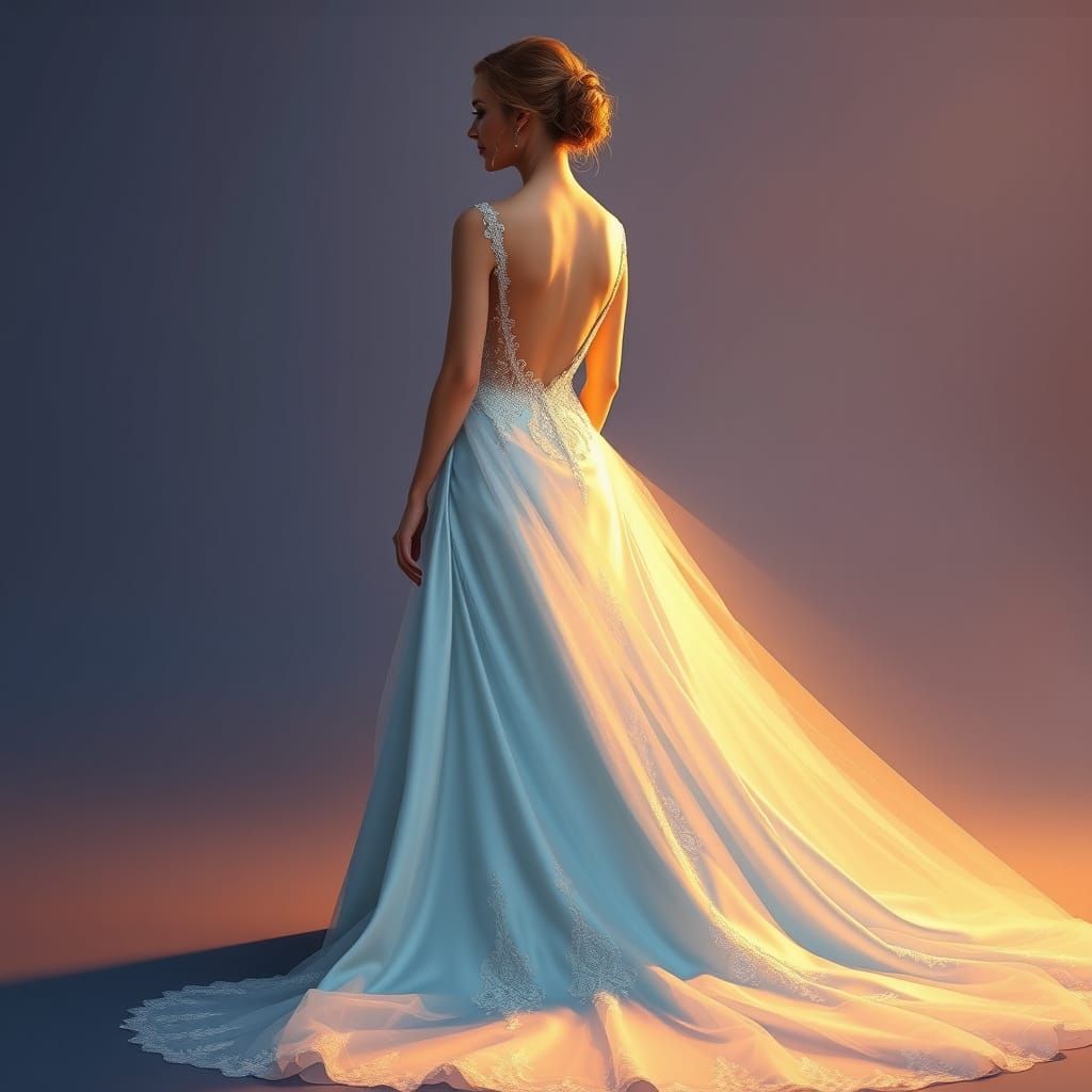 American Style Wedding Gown in Dreamlike Atmosphere with Opu...