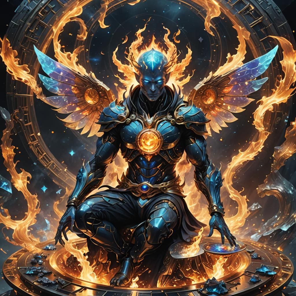Genie of Time and Space on Plasma Throne