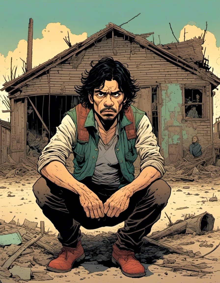 Gritty Portrait of a Post-Apocalyptic Survivor