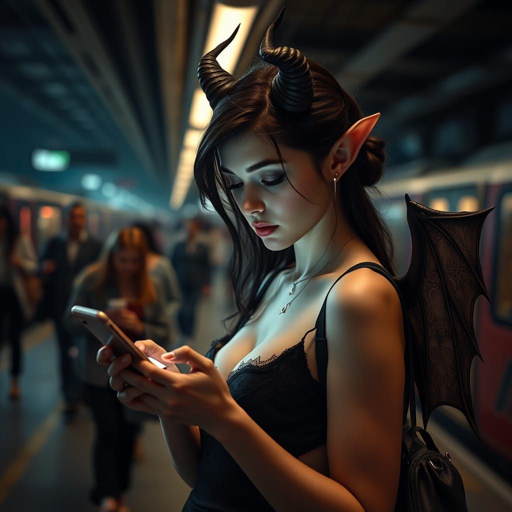 Succubus Commuter in Moody Train Station