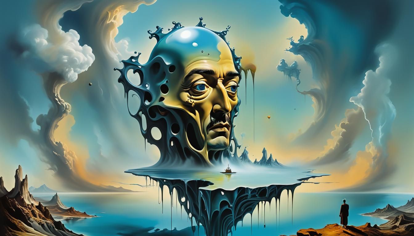 Surreal Fantasy Adventure Cover Art as Oil Painting