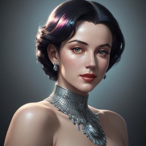 Marilyn Monroe Art Deco Portrait in Digital Art