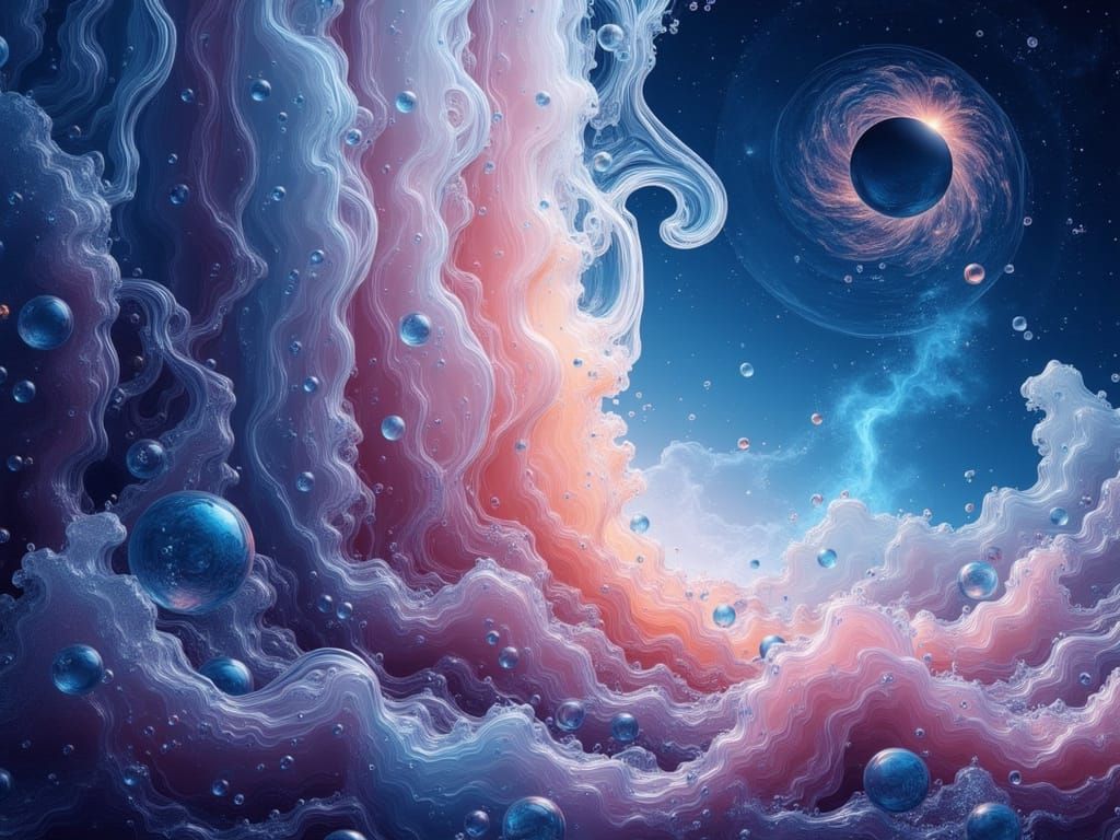 Galactic Glass Nebula in Cosmic Space Art