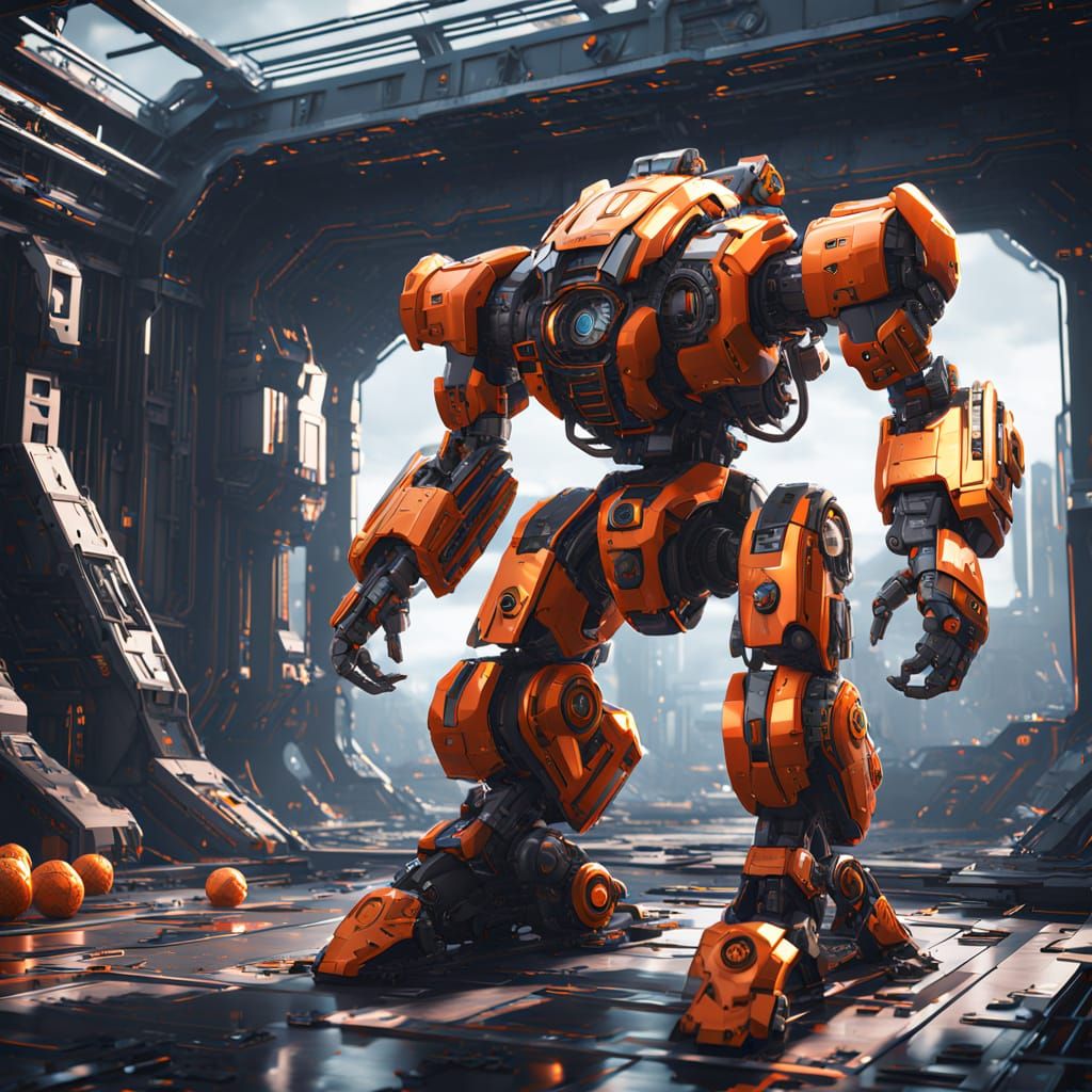 Surreal Futuristic Mech in Polished Metal