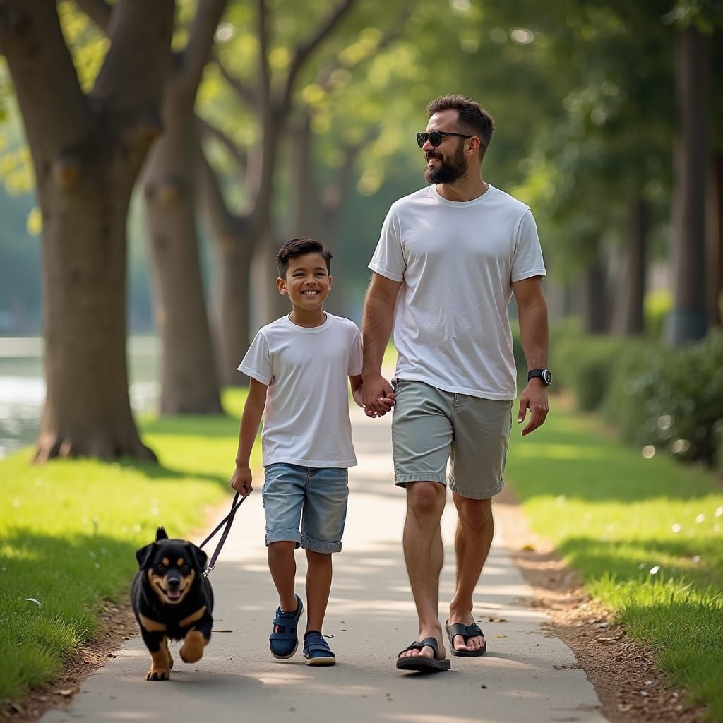 Family Stroll in Park Inspired by Sorolla