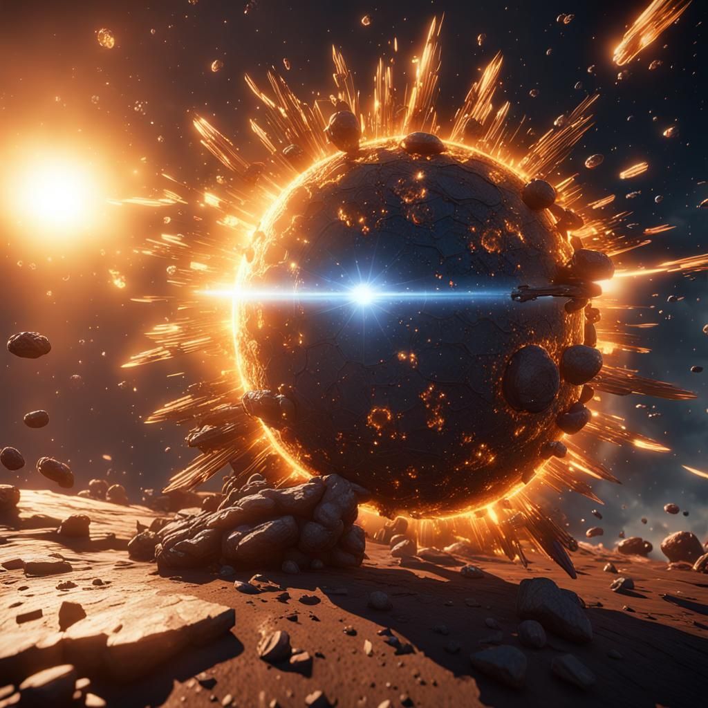 Exploding Sun Rendered with Dynamic Lighting