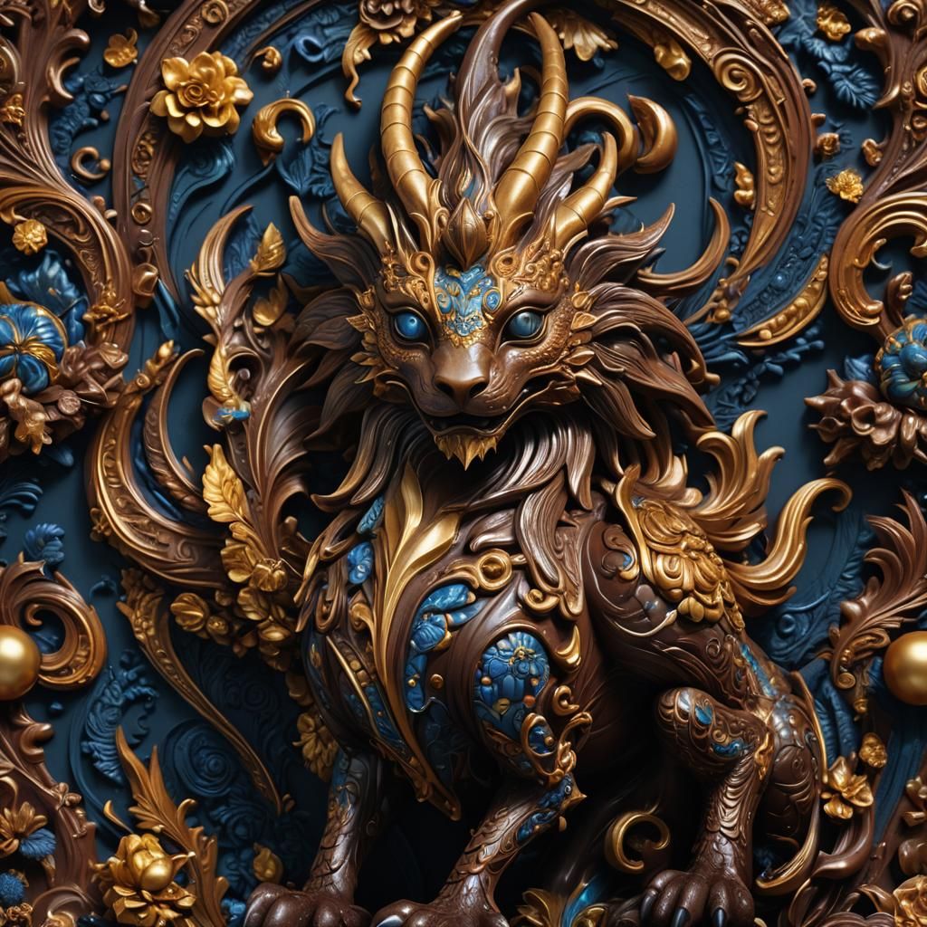 Ornate Chocolate Sculpture in Fantasy Matte Painting