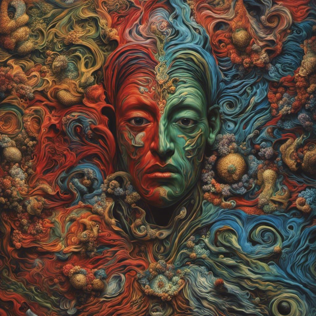 Surreal Porcelain Bust in Hyper-Realism Style