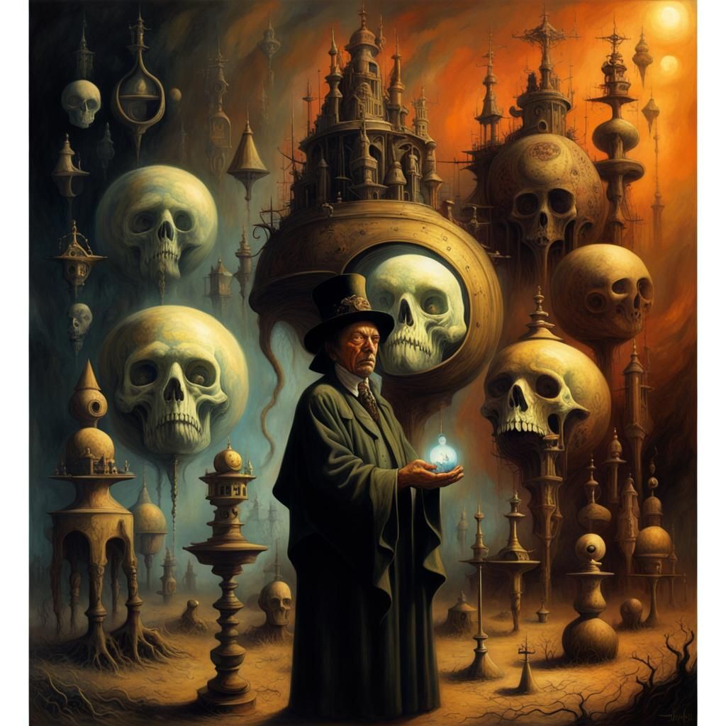 Alchemist and Fortune Teller in Voodoo Zombiecore Style