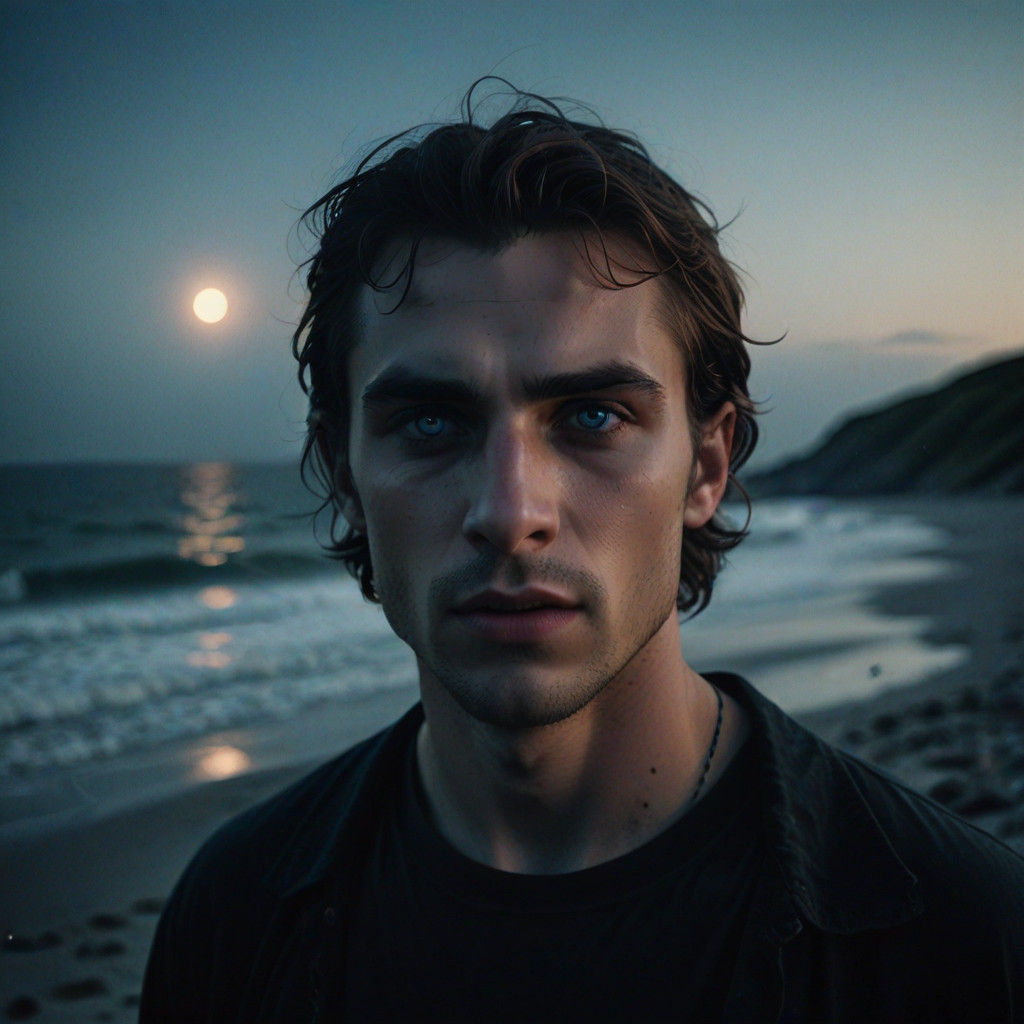 Moody Vampire Close-up in Cinematic Film Still