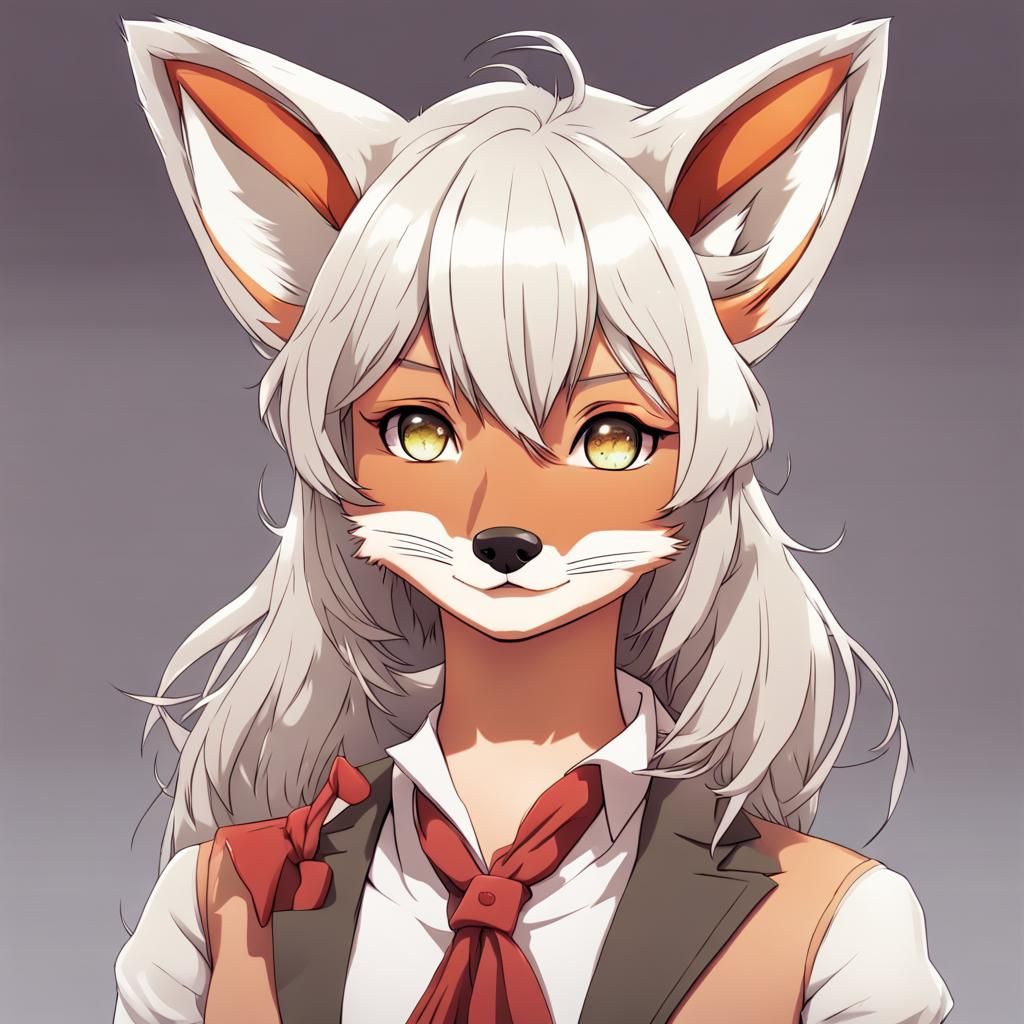Anime Fox Character in Japanese Manga Style