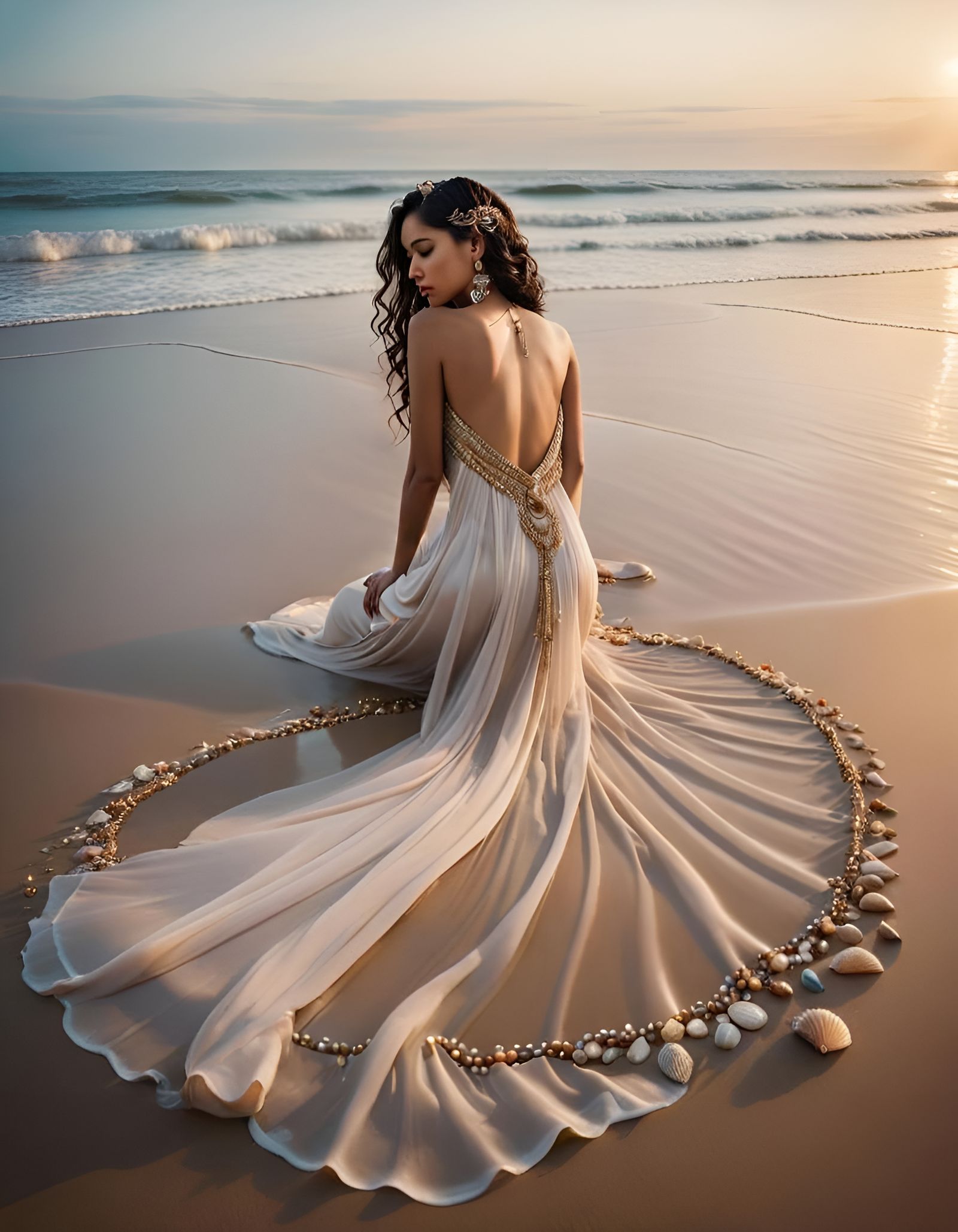 Elegant White Dress Drape