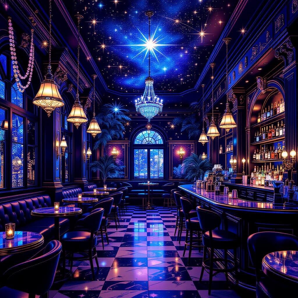 Magical Cafe Disco with Celestial Art