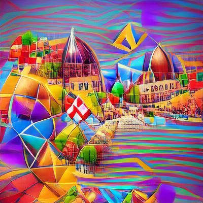 Colorful Geometric Illustration of Europe in 8K