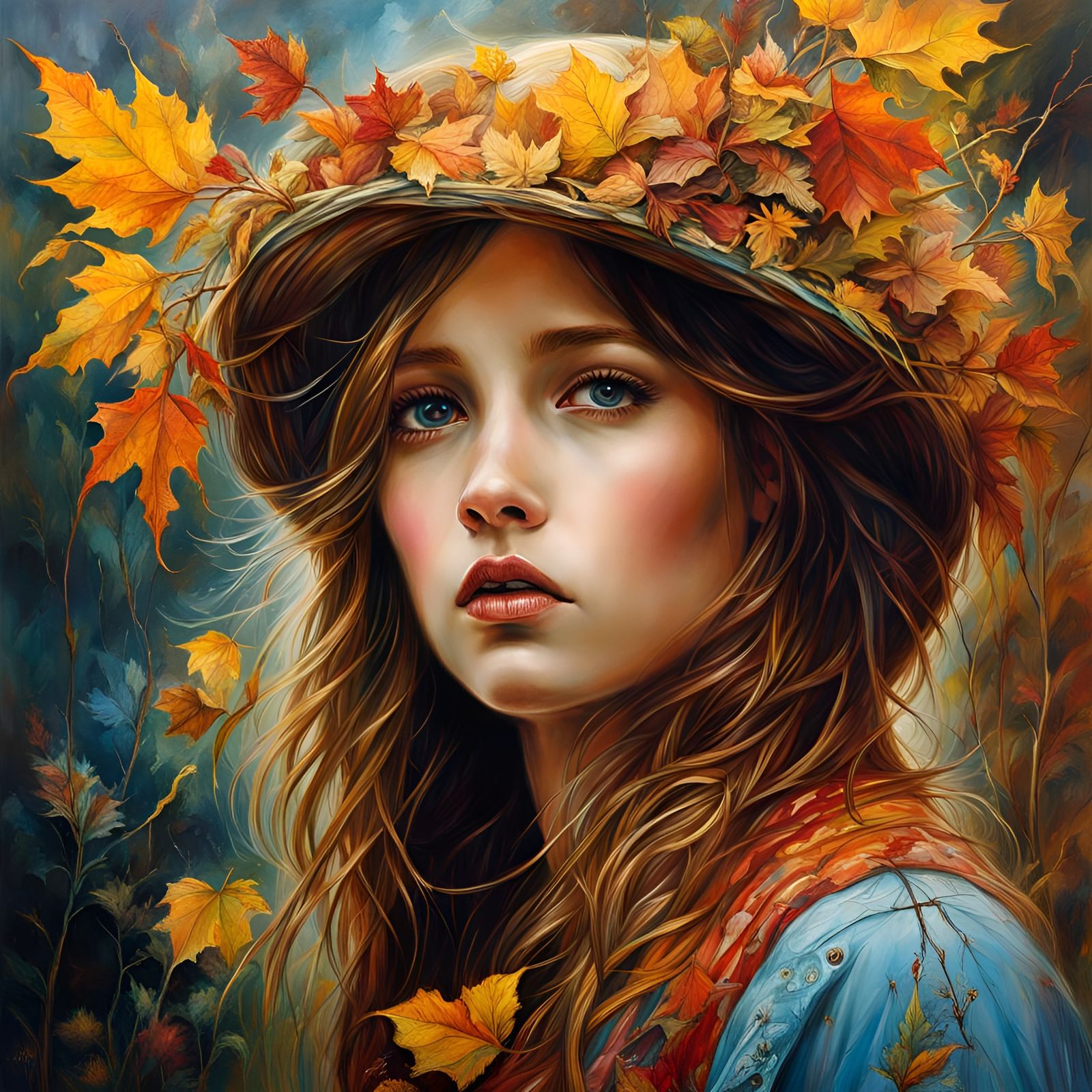 Hyperrealistic Autumn Landscape in Oil on Canvas