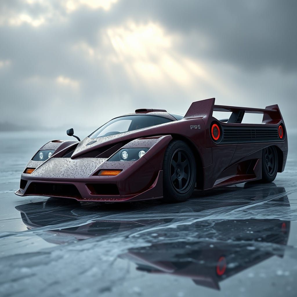 Burgundy McLaren F1 LM on Icy Rink