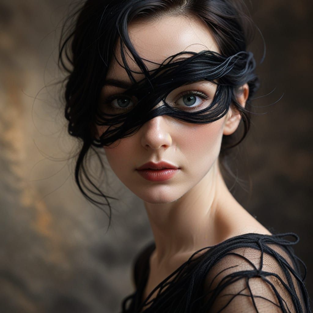 Colorful Entangled Wool and Satin Felted Art