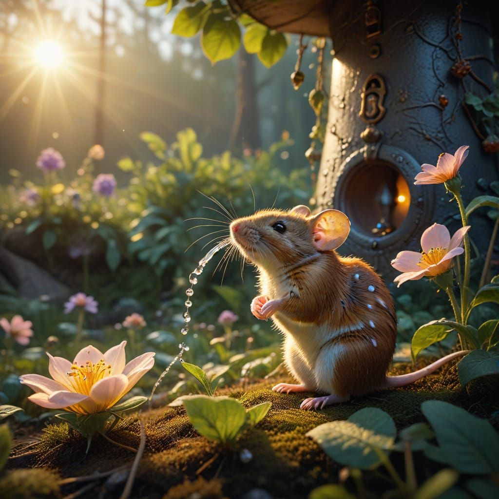 Idyllic Morning in a Whimsical Forest Landscape