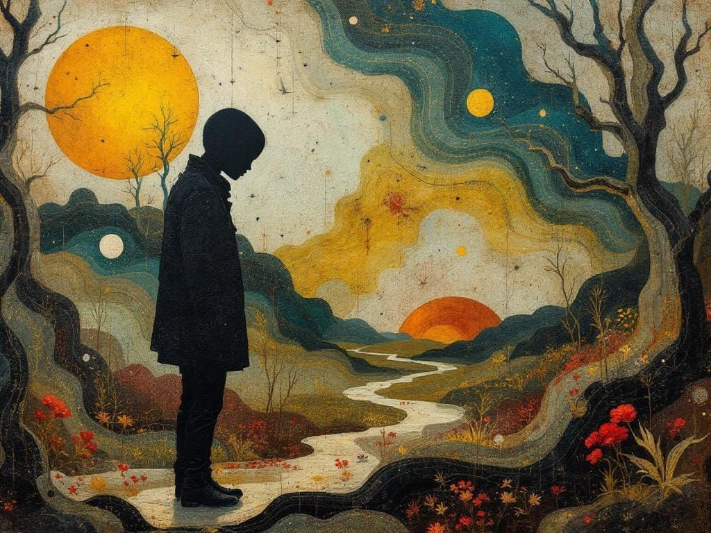 B is a B Filled with Otherworldly Life Charred and Rusty Rowscape