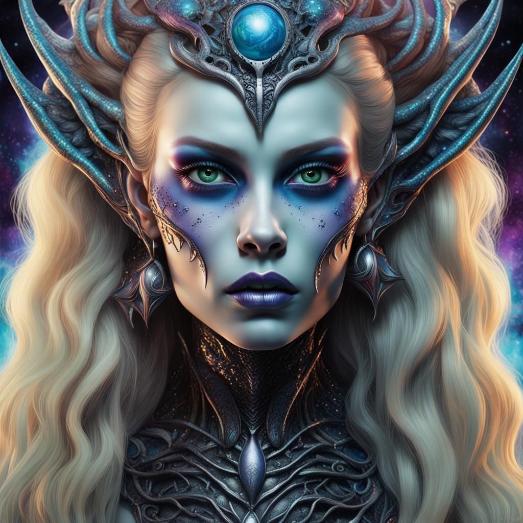 Evil Alien Queen Portrait in Hyperrealistic Detail