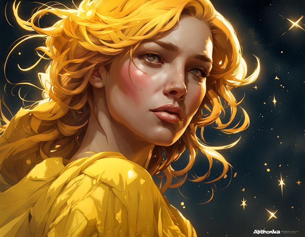 Yellow Stars Portrait by Rutkowski and Artgerm