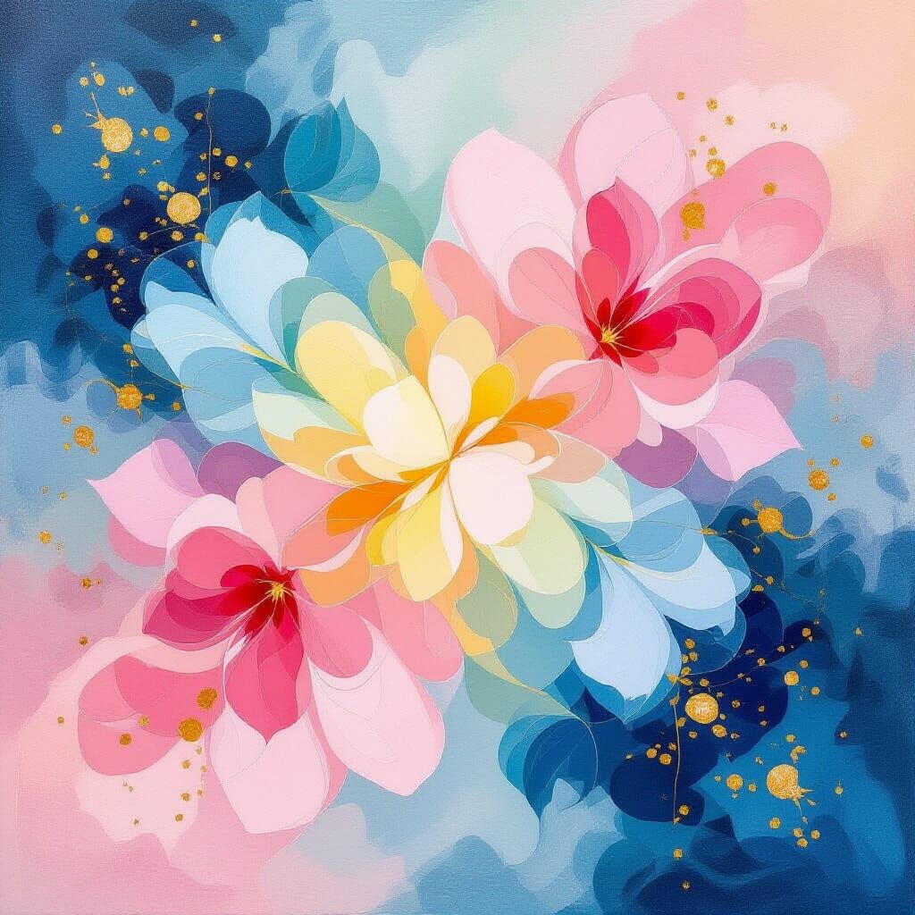 Modern Rock Painting in Rococo and Impressionist Style