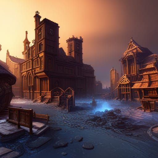 Fantastical Matte Painting in Deep Color