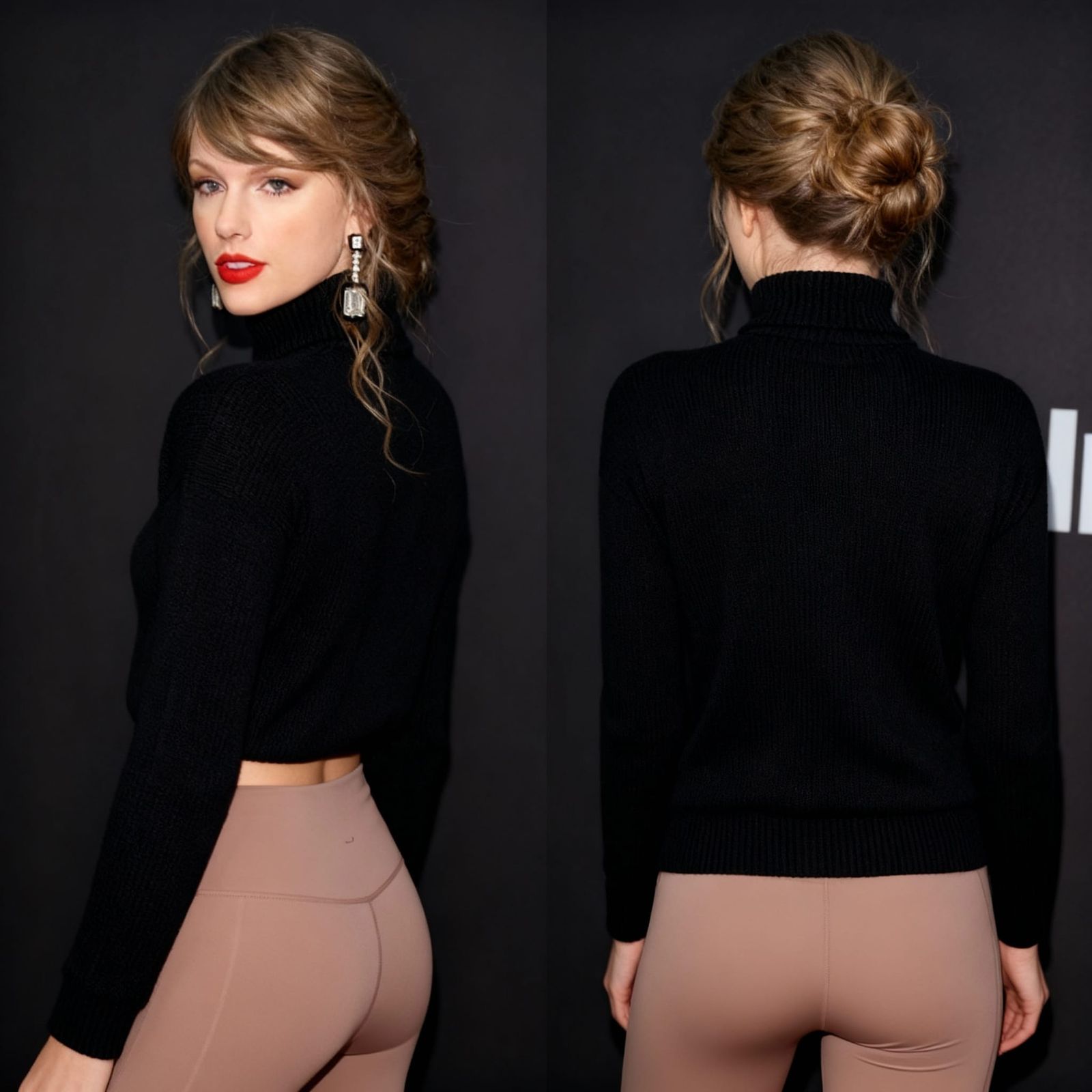 Figure in Black Turtleneck and Brown Yoga Pants